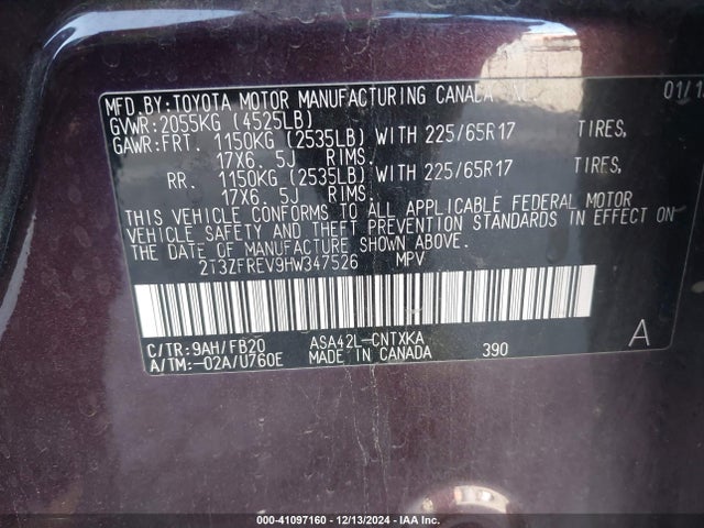 Toyota RAV4 LE 2017 2T3ZFREV9HW347526 Image 9