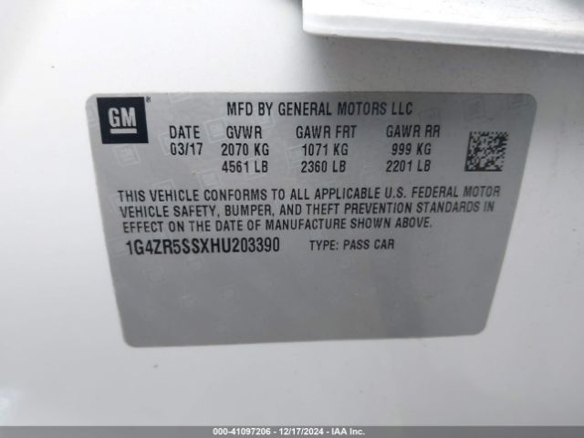 1G4ZR5SSXHU203390 Buick Lacrosse Premium