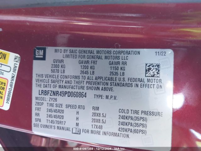 LRBFZNR49PD060864 Buick Envision Essence Fwd