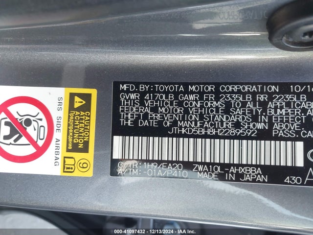 Lexus CT 200H 2017 JTHKD5BH8H2289592 Image 9