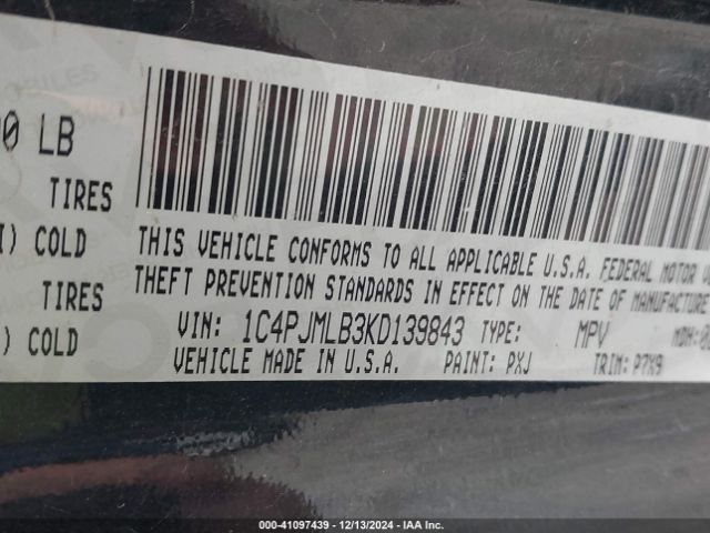 1C4PJMLB3KD139843 Jeep Cherokee Latitude Plus 4x4
