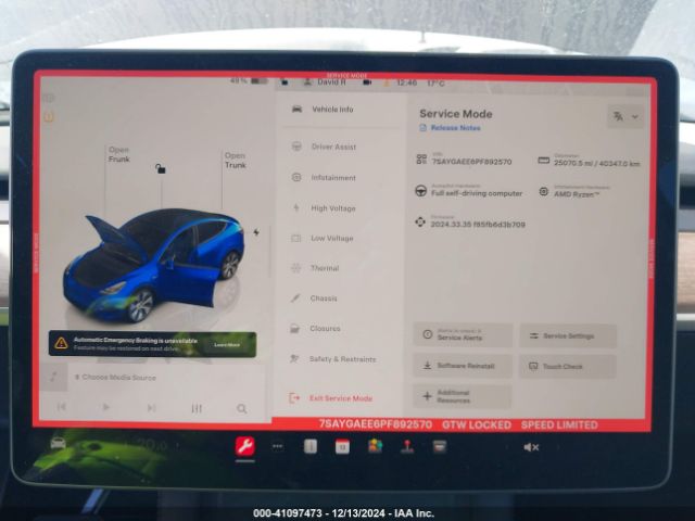 7SAYGAEE6PF892570 Tesla Model Y Awd/long Range Dual Motor All-wheel Drive