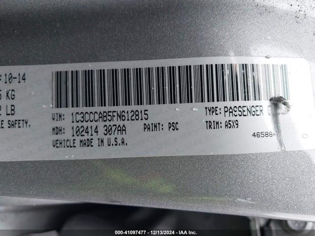 Chrysler 200 Limited 2015 1C3CCCAB5FN612815 Image 9