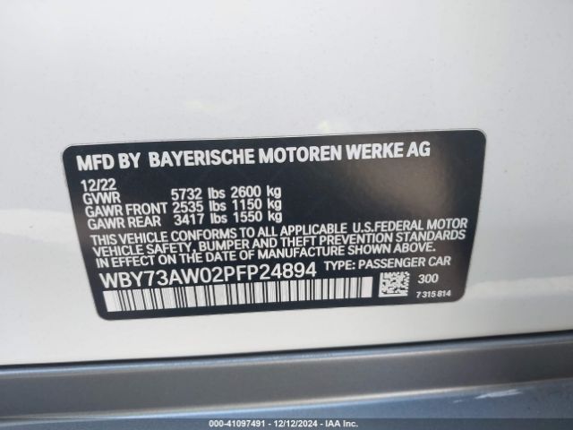WBY73AW02PFP24894 BMW I4 Edrive40