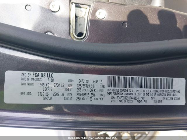 3C4PDCBG9JT449194 Dodge Journey Sxt