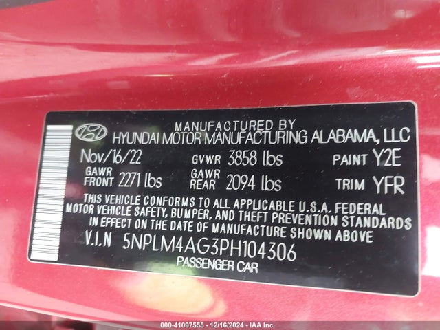 Hyundai ELANTRA SEL 2023 5NPLM4AG3PH104306 Image 9