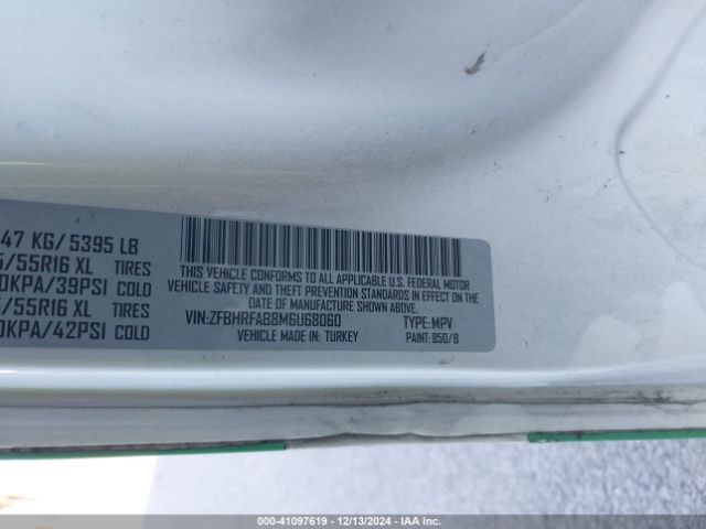 ZFBHRFAB8M6U68060 RAM Promaster City Tradesman