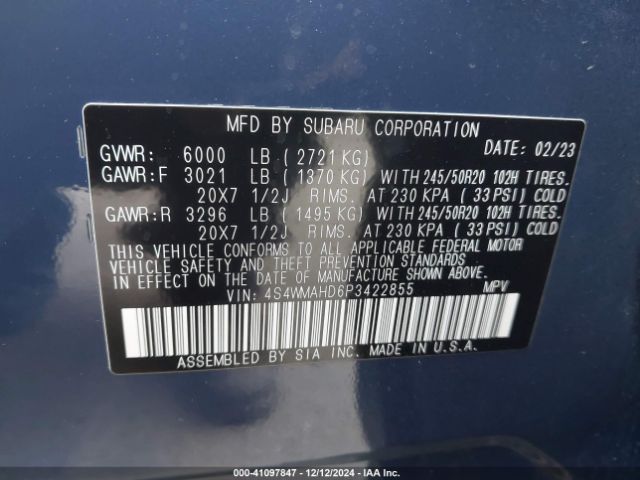 4S4WMAHD6P3422855 Subaru Ascent Onyx Edition 7-passenger