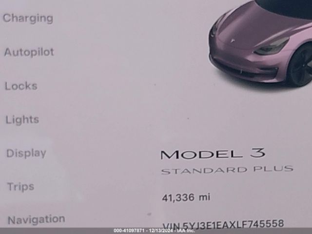 5YJ3E1EAXLF745558 Tesla Model 3 Standard Range Plus Rear-wheel Drive/standard Range Rear-wheel Drive