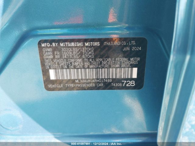 2024 MITSUBISHI MIRAGE ML32AUHJ4RH017489 Photo 8