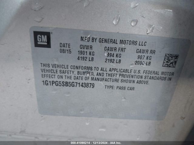 1G1PG5SB5G7143879 Chevrolet Cruze Limited Ltz Auto