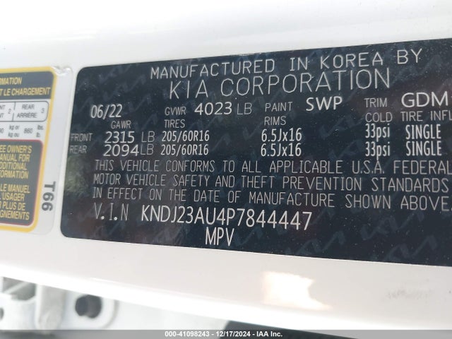 KIA SOUL LX 2023 KNDJ23AU4P7844447 Image 9