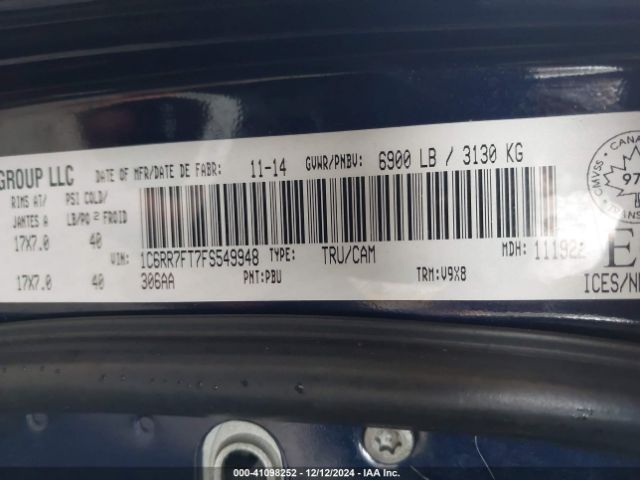 1C6RR7FT7FS549948 RAM 1500 St