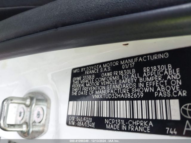 VNKKTUD32HA082659 Toyota YARIS L