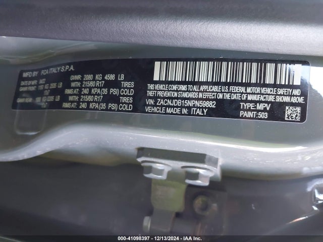 ZACNJDB15NPN59882 Jeep Renegade Latitude 4x4