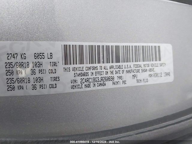 Chrysler Pacifica Touring L 2018 2C4RC1BG3JR260690 Image 9