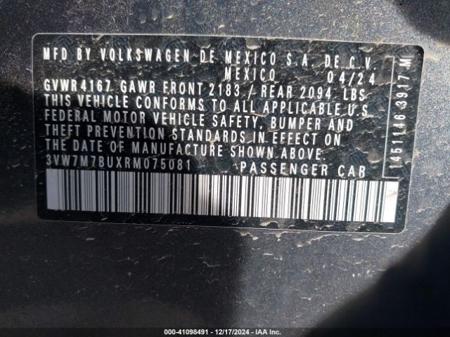 3VW7M7BUXRM075081 Volkswagen Jetta 1.5t Se
