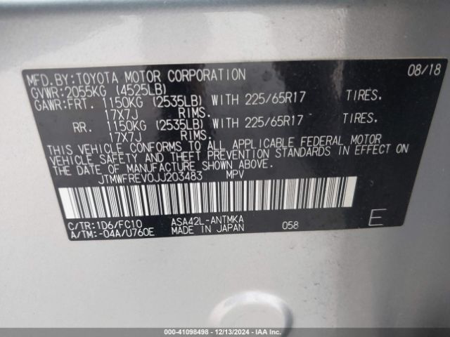 JTMWFREV0JJ203483 Toyota Rav4 Adventure/xle