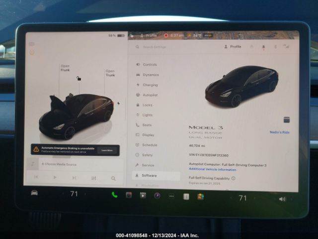5YJ3E1EB5NF313360 Tesla Model 3 Long Range Dual Motor All-wheel Drive