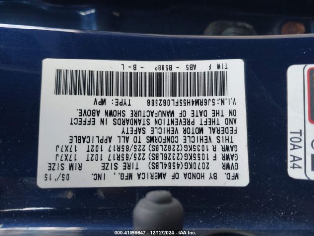 5J6RM4H55FL082568 Honda CR-V EX
