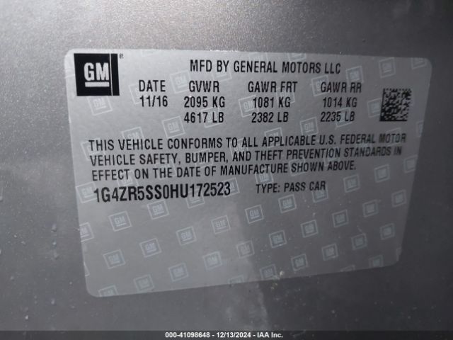1G4ZR5SS0HU172523 Buick Lacrosse Premium