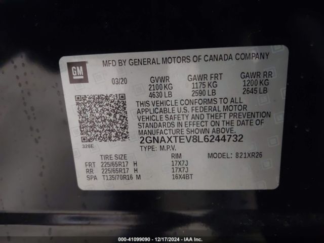 2GNAXTEV8L6244732 Chevrolet Equinox Awd 2fl