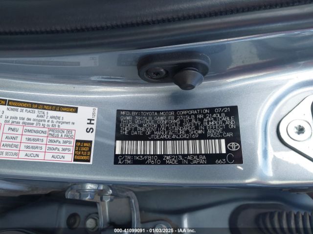 JTDEAMDE4NJ042169 Toyota Corolla Hybrid Le