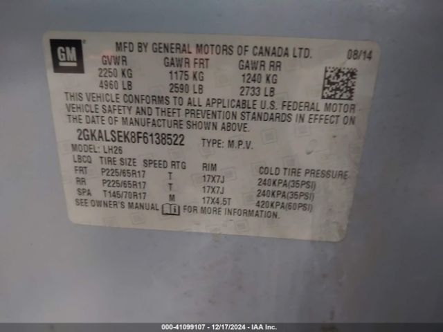 2GKALSEK8F6138522 GMC Terrain Slt-1