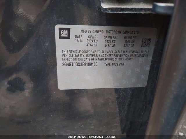 2G4GT5GX3F9189100 Buick REGAL GS
