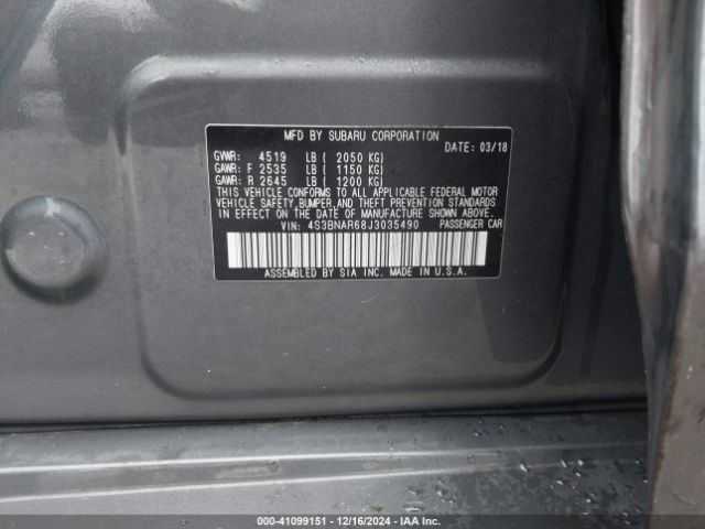 4S3BNAR68J3035490 Subaru Legacy 2.5i Sport