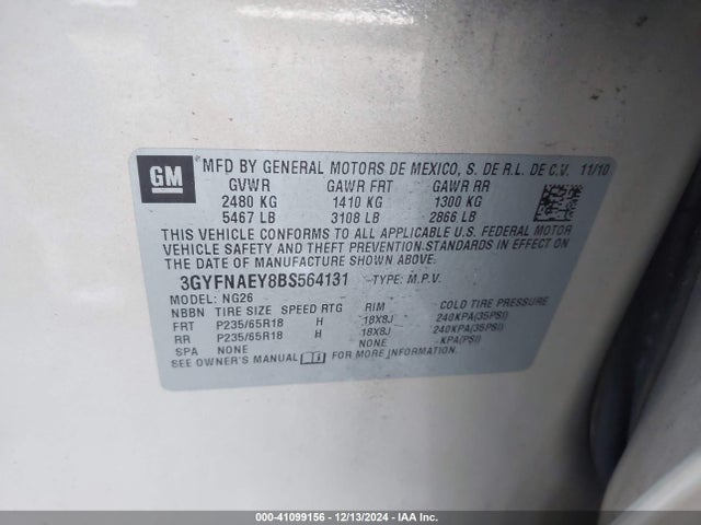 2011 CADILLAC SRX 3GYFNAEY8BS564131 Photo 8