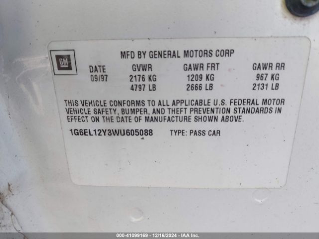 1998 CADILLAC ELDORADO 1G6EL12Y3WU605088 Photo 8