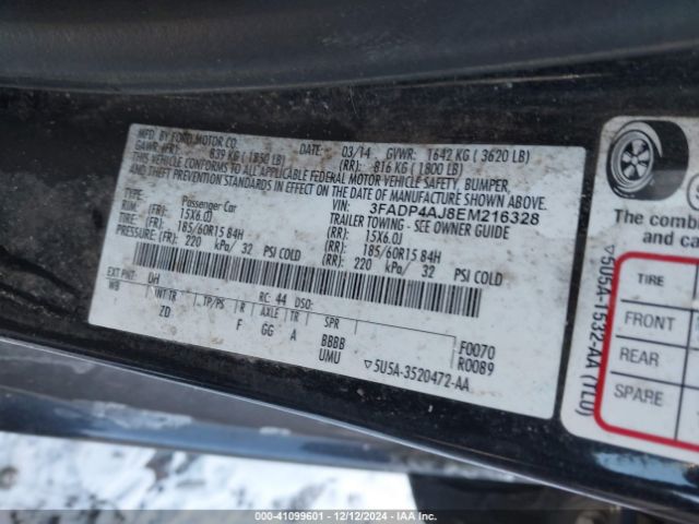 3FADP4AJ8EM216328 Ford FIESTA S