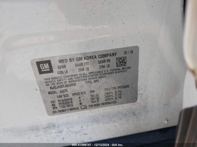 KL4CJASBXJB630090 Buick Encore Preferred