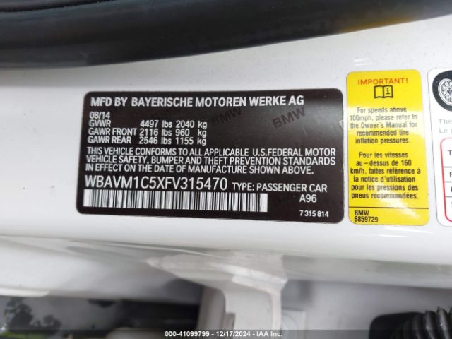 WBAVM1C5XFV315470 BMW X1 Sdrive28i