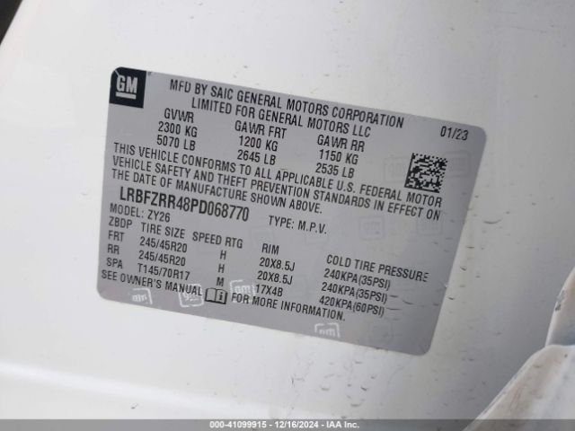 LRBFZRR48PD068770 Buick Envision Avenir Fwd
