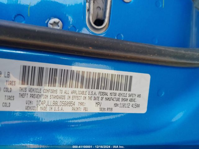 1C4PJLLB8LD560954 Jeep Cherokee Altitude Fwd