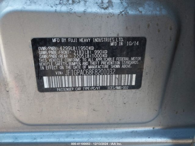 JF1GPAC68F8201032 Subaru Impreza 2.0i Premium