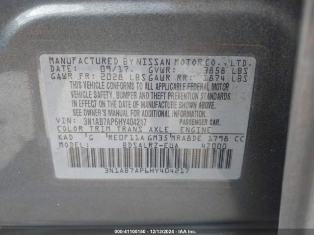 3N1AB7AP6HY404217 Nissan SENTRA SR