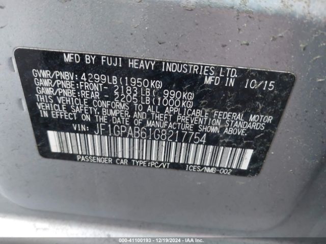 JF1GPAB61G8217754 Subaru Impreza 2.0i Premium