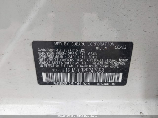 JF1GUAFC3R8247558 Subaru Impreza Sport 5-door