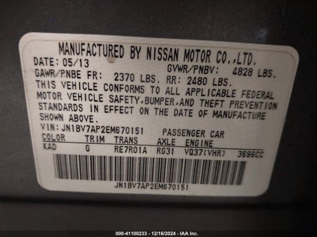 JN1BV7AP2EM670151 Infiniti Q50 Premium