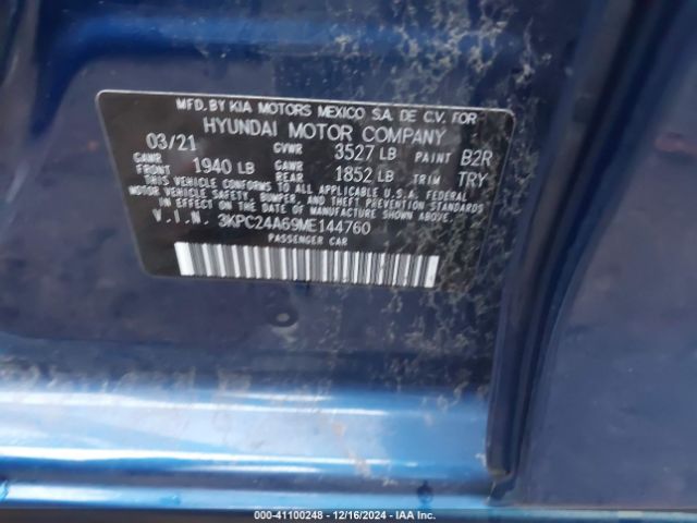 2021 HYUNDAI ACCENT 3KPC24A69ME144760 Photo 8