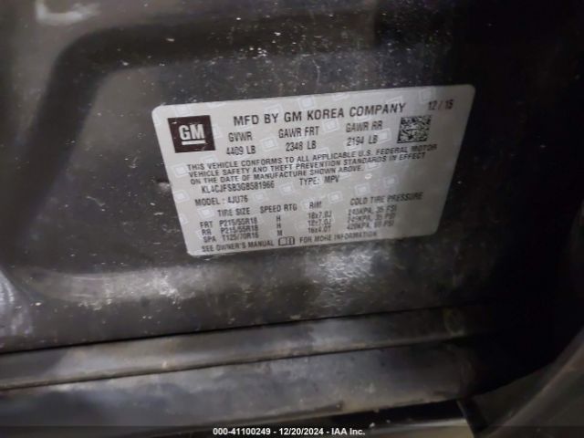 KL4CJFSB3GB581966 Buick Encore Convenience