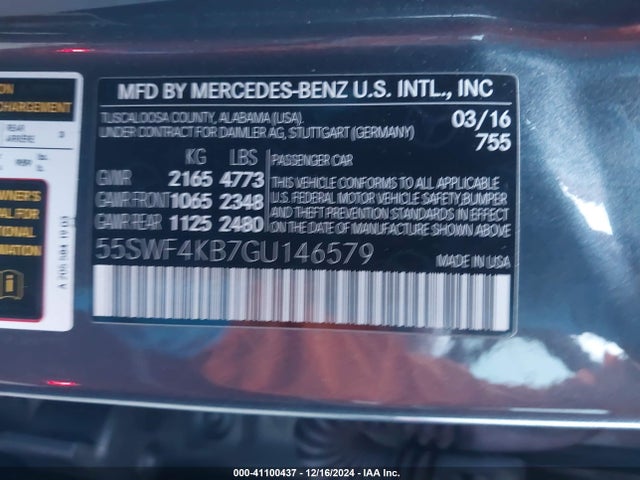 55SWF4KB7GU146579 Mercedes-Benz C 300 4matic/luxury 4matic/sport 4matic