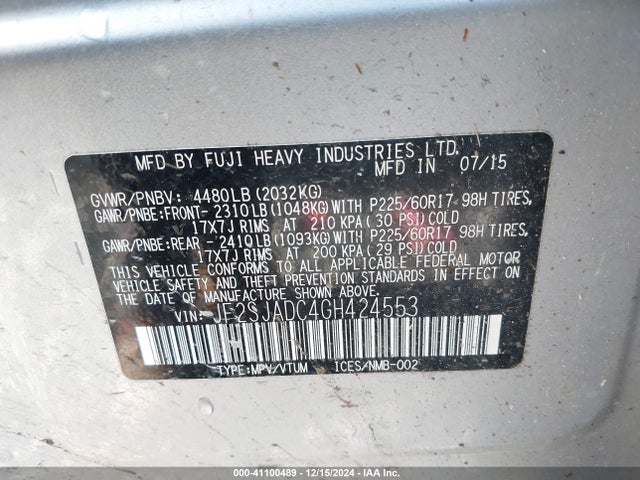 Subaru Forester 2.5i Premium 2016 JF2SJADC4GH424553 Image 9