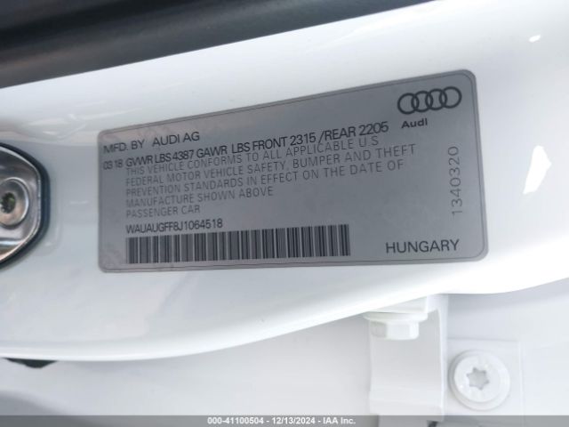 WAUAUGFF8J1064518 Audi A3 2.0t Premium