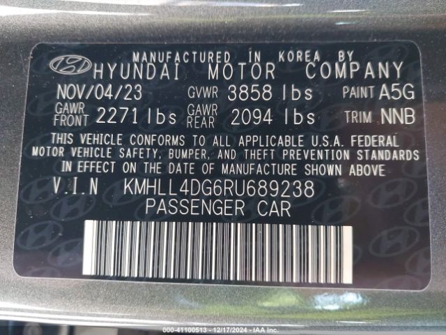 KMHLL4DG6RU689238 Hyundai ELANTRA SE