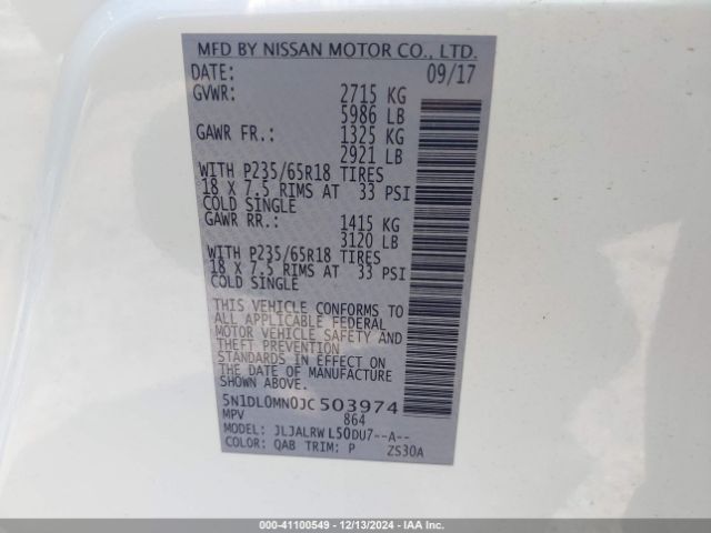 5N1DL0MN0JC503974 Infiniti QX60