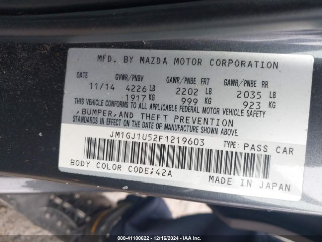 JM1GJ1U52F1219603 Mazda Mazda6 I Sport